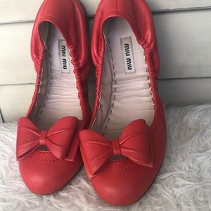 Authentic Miu Miu bow flats